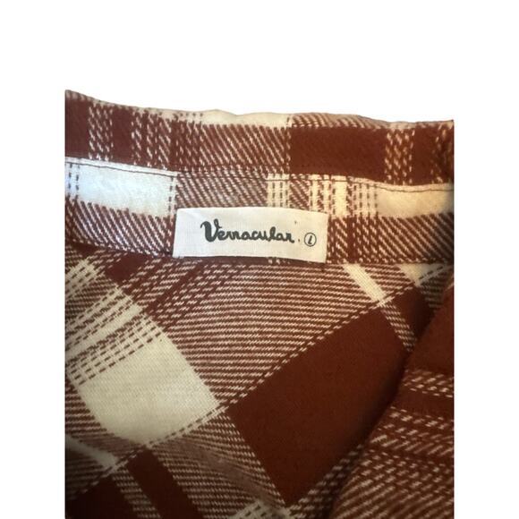 Vernacular Cropped Plaid Jacket | Button Front | Boxy Fit | Size L - Picture 8 of 9